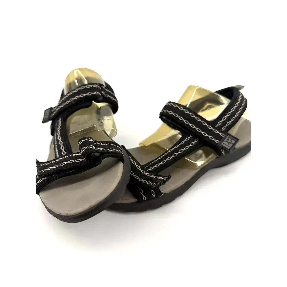 Rugged Outback Sport Sandals Black Hook Loop Comfort Walking Womens Size 7
